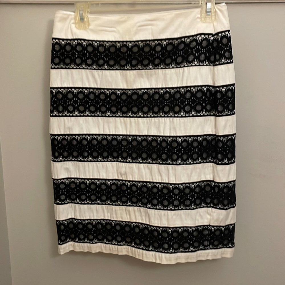 Pencil striped skirt, high waste